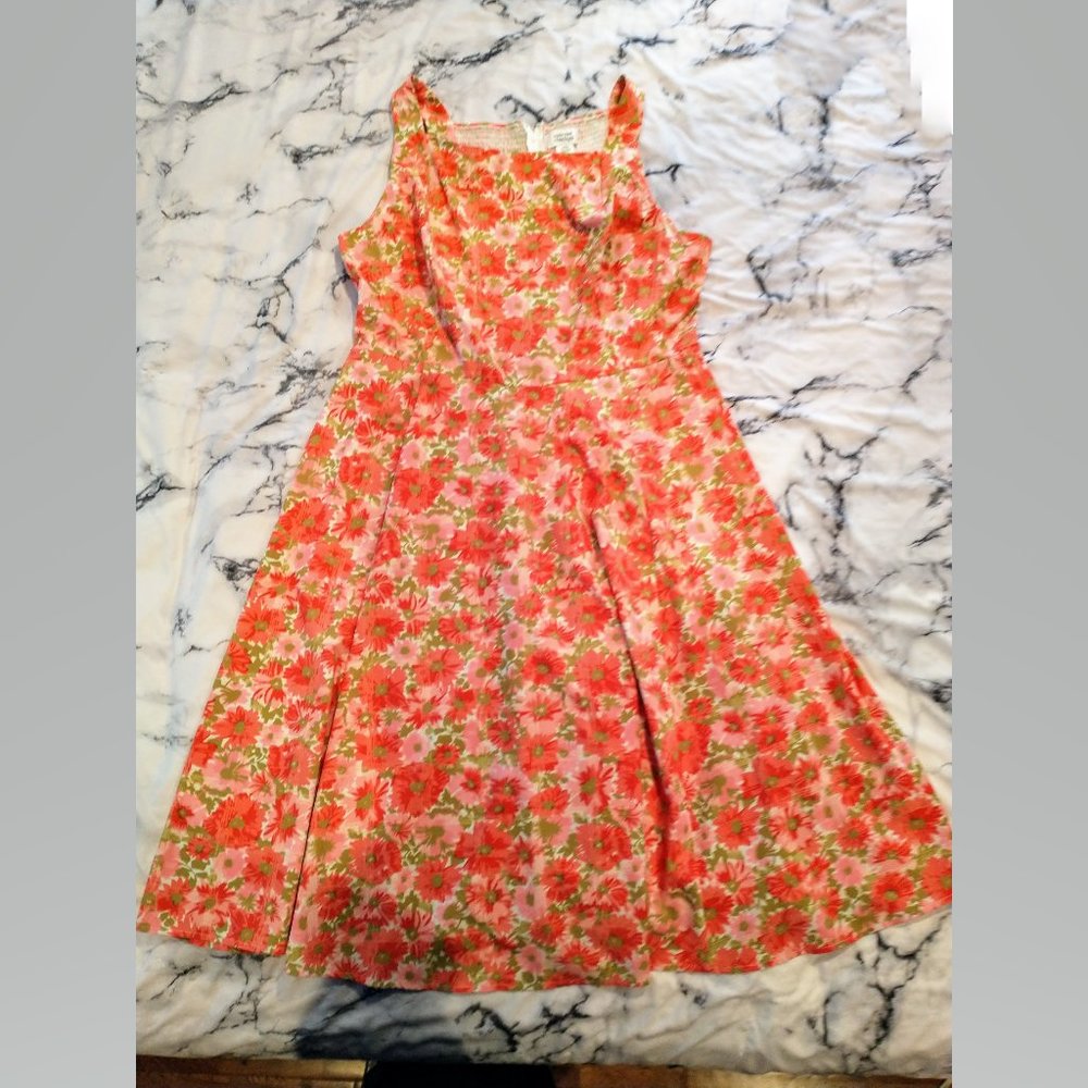 Unique Vintage Coral Orange Harriet Swing Sundress 4XL- fits like 2X! POCKETS!